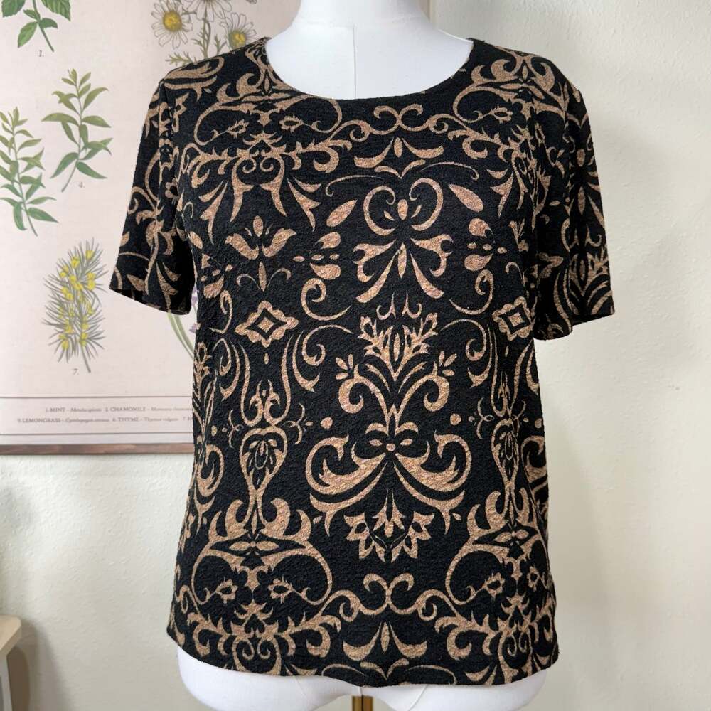 Vintage 90s Y2k Short Sleeve Top Whimsigoth Witchy Dark Fairy Forest  S M L